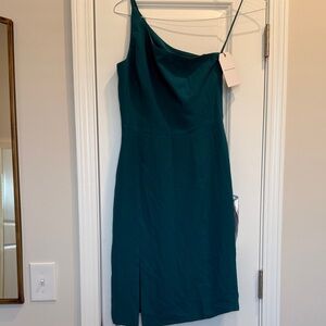 Dress the Population Teal One-Shoulder Dress
